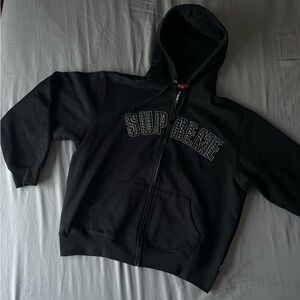 Supreme x B.B. Simon Studded Zip Up Hoodie - Black - Large